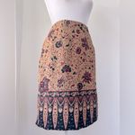Mixit Vintage Y2K  Tan, Burgundy & Black Floral Print Knee Length Wrap Skirt Photo 1
