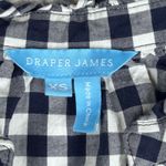 Draper James  Shirt Blue White Gingham Top Ruffle Sleeve Button Down‎ Blouse XS Photo 4