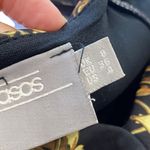 ASOS  Black and Gold Baroque Long Sleeve off shoulder mini Dress Size 4 Photo 7