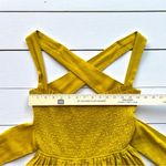 MIOU MUSE Mustard Yellow Linen Blend Crisscross Open Back Dress – Size M Size M Photo 6