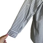 GH & Bass Co Women Tunic Top XL Gray White Striped Cotton Preppy Coastal Light Photo 5