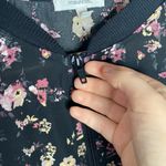 Maurice's black chiffon floral print bomber jacket size M Photo 6