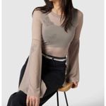 Guess Fiamma Bell-Sleeve Butterfly Mesh Top NWT XS Photo 1