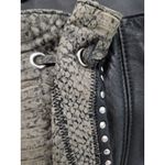 Chi by Carlos Falchi Lambskin & Snakeskin 3 Compartment Shoulder Handbag Black Photo 2