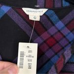 Aeropostale NWT  Purple Blue Long Sleeve Plaid Knot-Front Woven Shirt Flannel Photo 5
