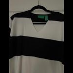 Liz Claiborne  Lizgolf Chic V-Neck Striped Sweater - Navy & White size Small Photo 2