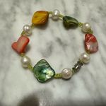 EUC Vintage Multicolor Mother of Pearl Shell and Real Pearl Bracelet Pink Photo 1