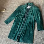 LNR Vintage Green Suede Leather Trench Coat Size Large Photo 0