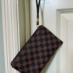 Brown Checkered Wristlet Photo 1