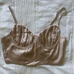 SheIn bustier lace up tank top tan Photo 0
