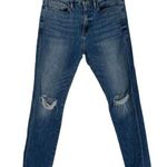 frame denim FRAME SZ 26 Cropped Boyfriend Jeans Le Beau Distressed Mid-Rise Stretch 5-Pocket Photo 0