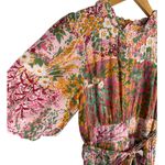 Banjanan Hilary Dress in Loki’s Garden Puffed Sleeve Midi Dress Size Medium Pink Photo 6