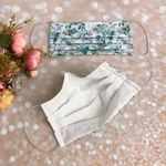 Baby Blue Floral Premium Cotton Face Mask Multiple Photo 3