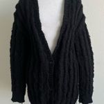 IRO  Small Black thick 100% Merino WOOL knit  Women's long  Cardigan $795 Photo 3