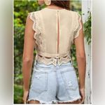 SheIn  Frenchy NWT beige/pink lace sleeveless top open back size medium B36 Photo 1