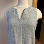 Artisan NY 100% linen drop waist mini length dress grey nautical stripes Photo 4