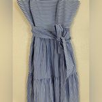 J.Crew Striped Maxi Dress in Lagoon White Stripes size 4 $168 Photo 7