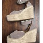 Soludos  women's positano suede platform wedges espadrilles size 7 in ash gray Photo 2