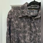 Elizabeth and James  100% Silk Button-Up Shirt Blouse Mauve Starburst Size Small Photo 1