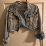 Hazel and Olive Fringe Denim Jacket Photo 0