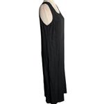 Vintage 90s Surf Turf Rayon Maxi Dress 12 Black Sleeveless Round Neck Pullover Photo 4