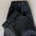 AG Adriano Goldschmied Black Faux Leather Nova Sweatpants Photo 8