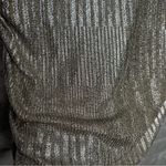 Calvin Klein Gold Ribbed Shimmer Cap Sleeve Ruched Blouse Size Large *Used Photo 4