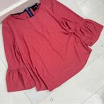 W5 Anthropologie  mauve swiss Dot Blouse Top Long Bell Sleeves Small NEW Photo 2