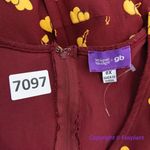 Unique Vintage  X GB Gywnnie Bee Maroon Yellow Midi 0X Heart‎ Balloon Dress Photo 14