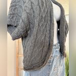 Coldwater Creek Open Drape Cardigan Cable Knit Sweater Gray Size S (8) Photo 2
