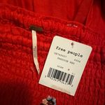 Free People NWT  Counting Daisies Red off The Shoulder Embroidered Mini Dress M Photo 4