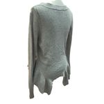 Silvia Novelli Italy cashmere wool tight knit ribbed asymmetrical hem sweater Gray Size M Photo 5