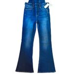 American Eagle New  Hi Rise Crop Flare Overalls Raw Hem size 4 short Photo 2