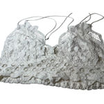 Free People NWT  L Adella bralette in white color lace crop top bra Photo 3