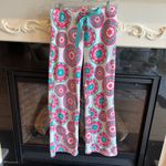 The Comfy Pajama Pants Plush Hippie Boho White Pink Womens Fits Small Photo 2