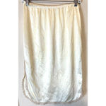 Vintage 80s half slip lace trim beige nylon skirt Montgomery Ward side slits S Photo 4