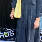Free People Navy Linen-Blend Midi Dress / Duster Photo 0