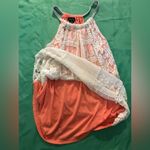 Rue 21 Women’s Lace and Peach Flowing Halter Top Blouse Size M Photo 3