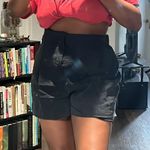 ZARA  Black Pleated High-waist Shorts Photo 2