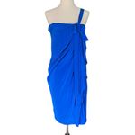 Robert Rodriguez  One Shoulder Silk Ruffled Draped Dress Photo 3