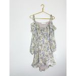 ASTR The Label Anastasia Cutout Mini Dress Small Ivory Lilac Floral Cottagecore Blue Photo 4