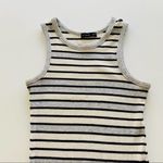 Cotton On  | White, Gray & Black Striped Ribbed Midi Dress Small Photo 1