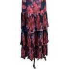 Hutch Luna Dress Gown Maxi Floral Print Tiered Navy Blue Pink Size US 10 Photo 11