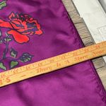 Ascher London Silk Scarf Red‎ Rose Floral Fuchsia Purple 100% Silk Made in Italy Photo 6