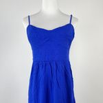 Farm Rio NWOT  Linen Blend Blue Sleeveless Midi Dress Size M Photo 6