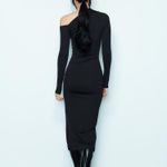 ZARA maxi dress one shoulder fitted long evening coctail formal Photo 8