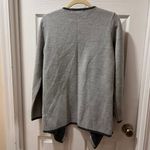 Lineamaglia Open Front Draped Cardigan Contrast Trim Gray Casual Piece Photo 1