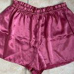Vintage Victoria’s Secret Gold Label Silky Burgandy Shorts, Elastic Waist; S Pink Photo 0
