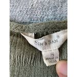 Sim & Sam Green Ruched Fabric Long Sleeve Boho Top Small Photo 2