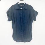 Ralph Lauren  Womens Beachy Coastal Dolman‎ Short Sleeve Linen Button Up Shirt 1X Photo 1